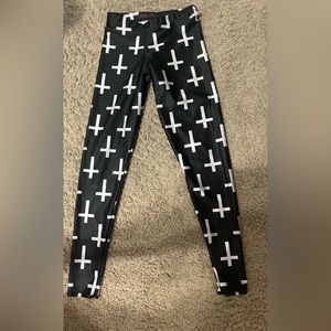 Blackmilk Clothing Cross of St Peter Black Leggings - medium